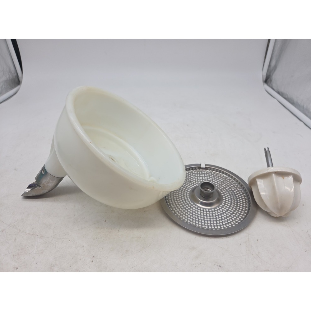Vintage Sunbeam Mixmaster Mixer Milk Glass Juicer Attachment - Complete